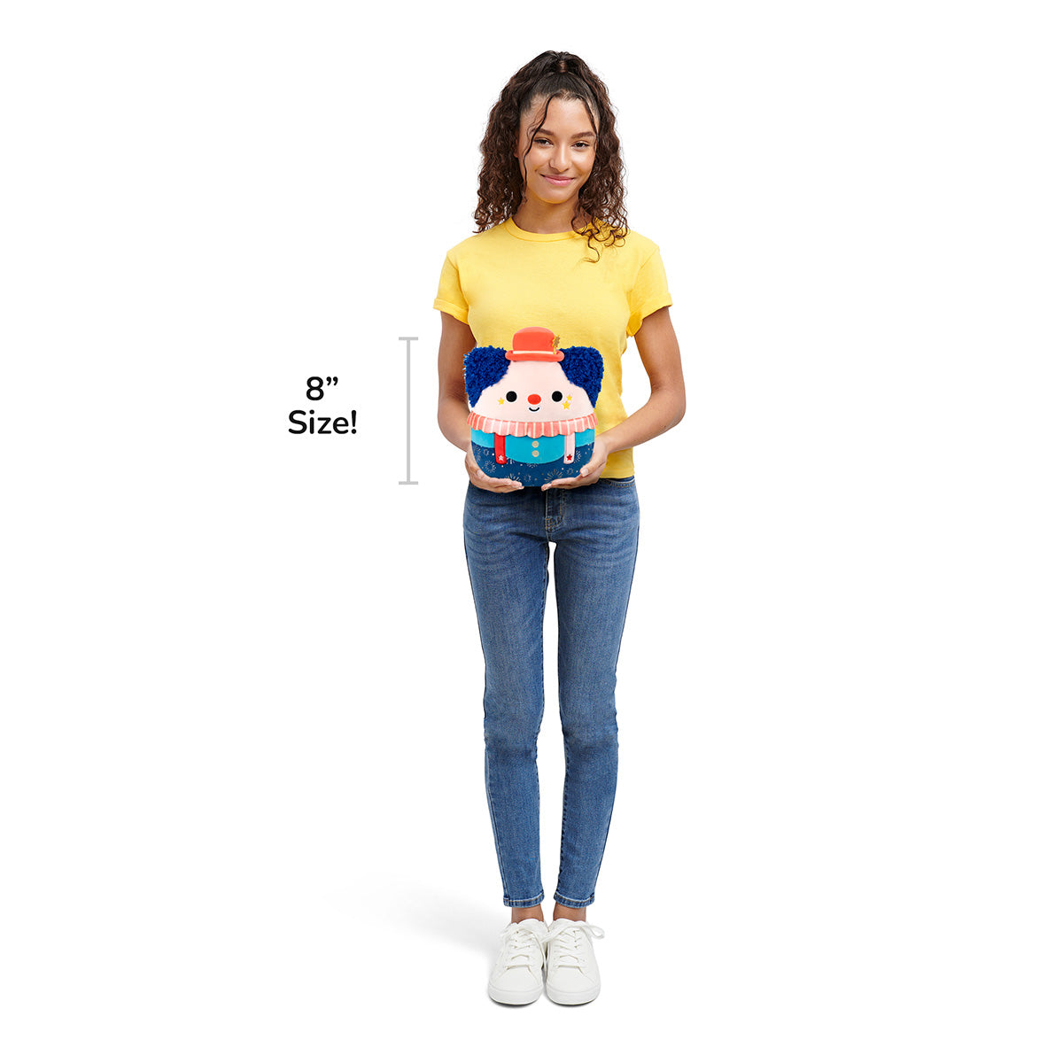 Squishmallows New | 8" Select Series Macaroni the Firework Clown | Jazwares
