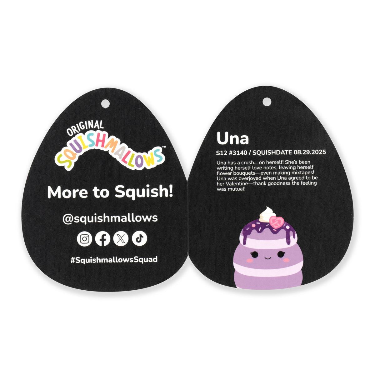 Squishmallows Signature | 12" Una the Ube Pancakes with Pink Pretzel | Jazwares