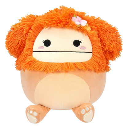 Squishmallows Signature | 12" Shasta the Peach Bigfoot with Tropical Flower | Jazwares
