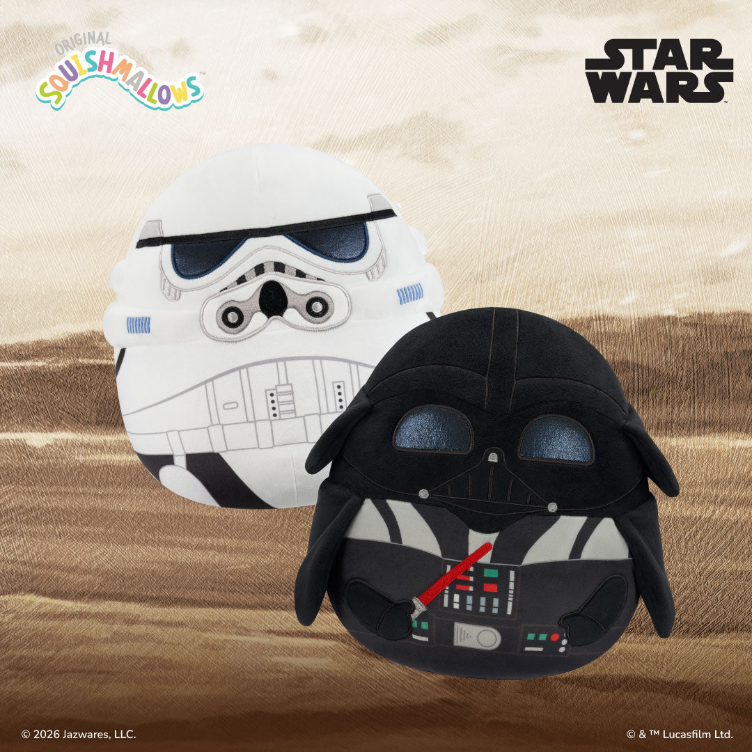 Squishmallows Trusted | 12" Star Wars Darth Vader and Stormtrooper 2-Pack | Jazwares
