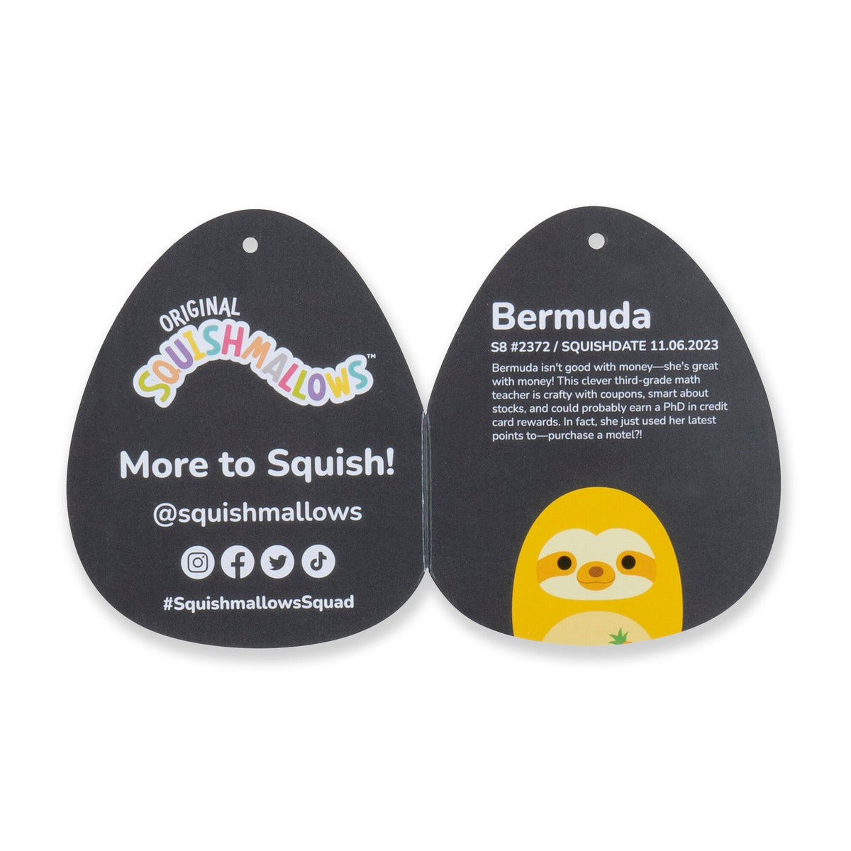 Squishmallows Customer Favorite | 8" Bermuda Pineapple Scented Sloth | Jazwares
