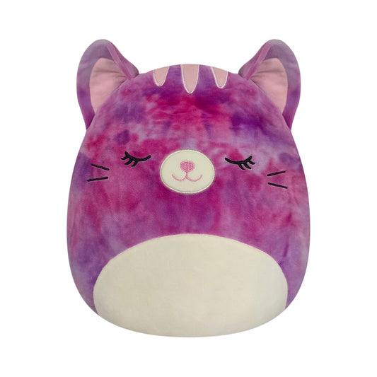 Squishmallows Essential | 14" Caeli the Purple Tie-Dye Tabby Cat | Jazwares