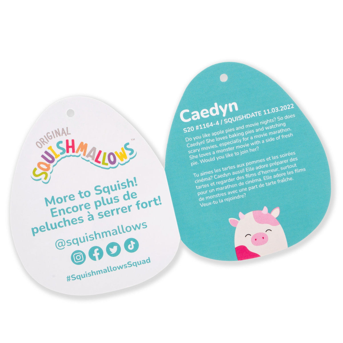 Squishmallows Exclusive | 20" Caedyn the Cream Cow with Pink Spots | Jazwares