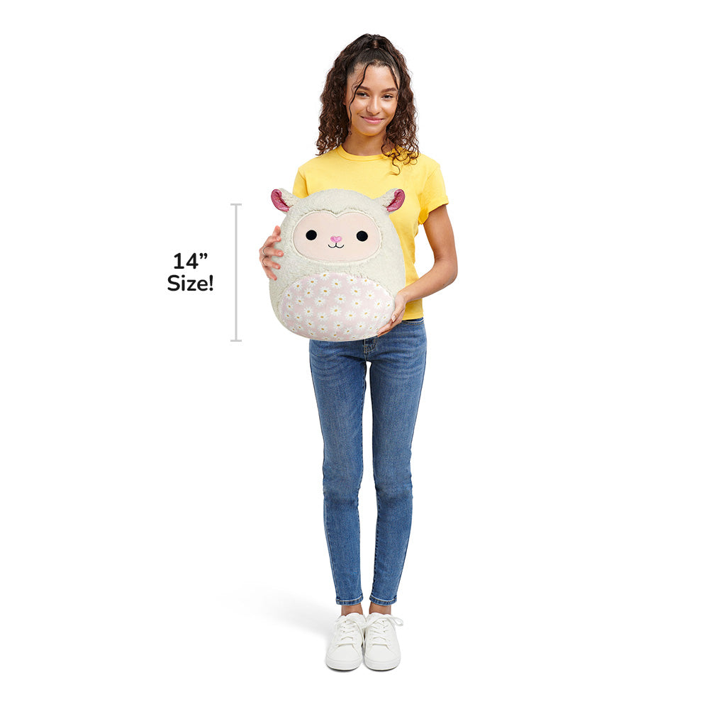 Squishmallows Trending | 14" Sophie the Cream Lamb with Daisy Flower Belly | Jazwares