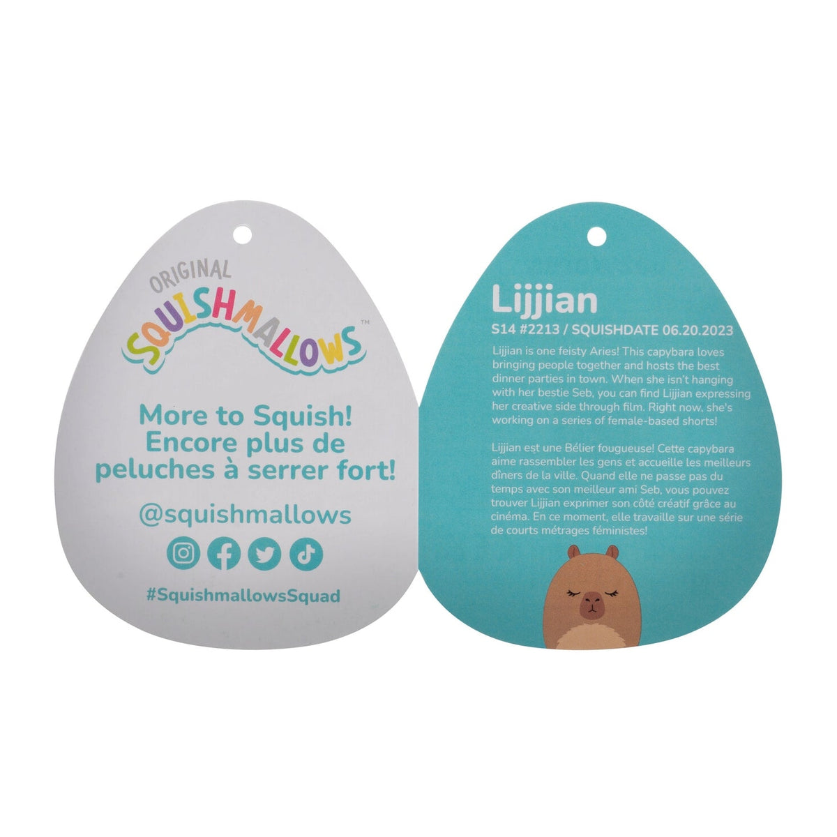 Squishmallows Customer Favorite | 14" Lijjian the Brown Capybara| Jazwares