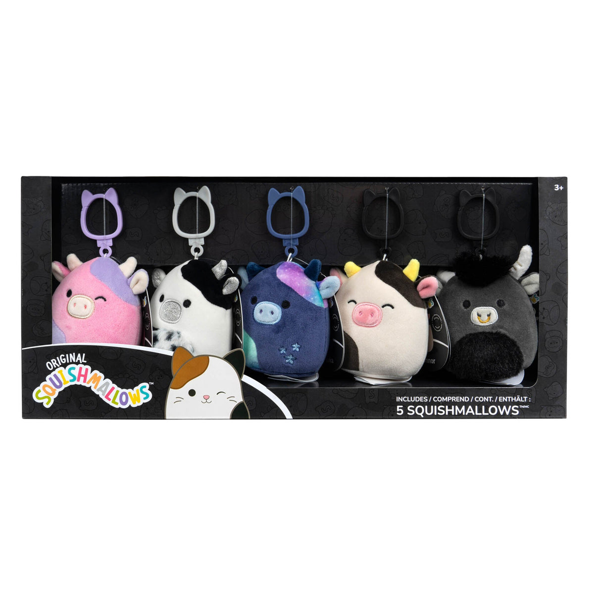 Squishmallows Value | Select Series 3.5-Inch Cow Clip Multipack | Jazwares