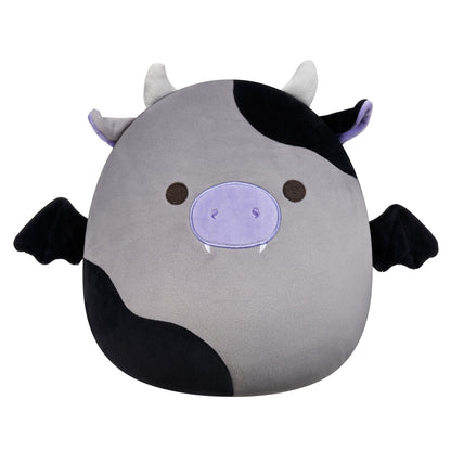 Squishmallows Sale | 12" Bridgette the Grey and Black Cow Bat | Jazwares
