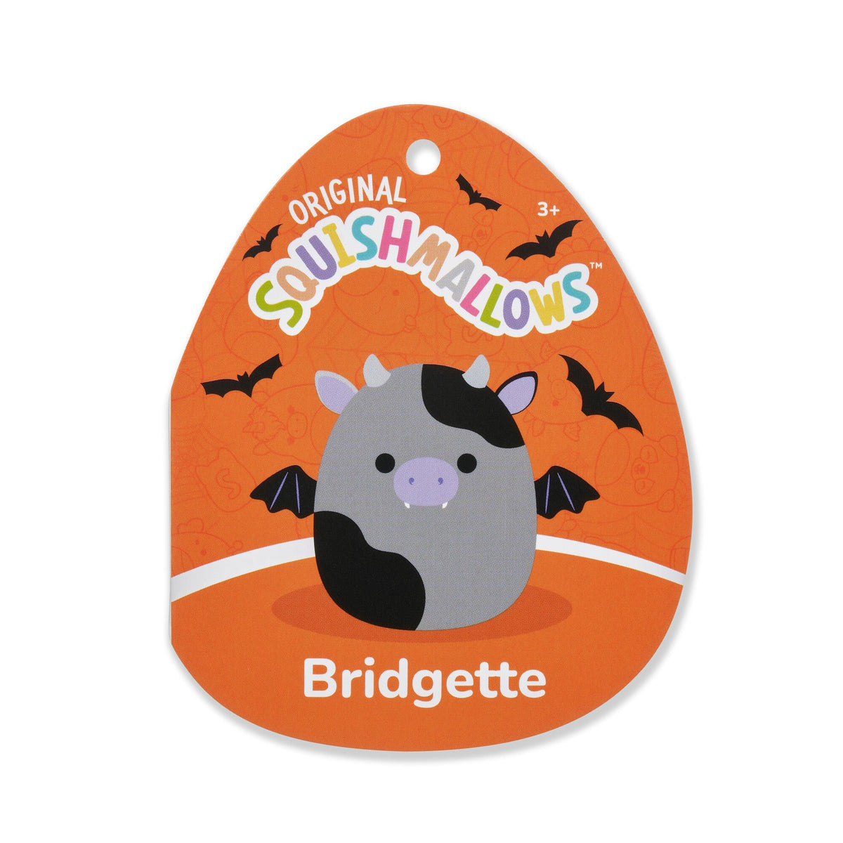 Squishmallows Sale | 12" Bridgette the Grey and Black Cow Bat | Jazwares