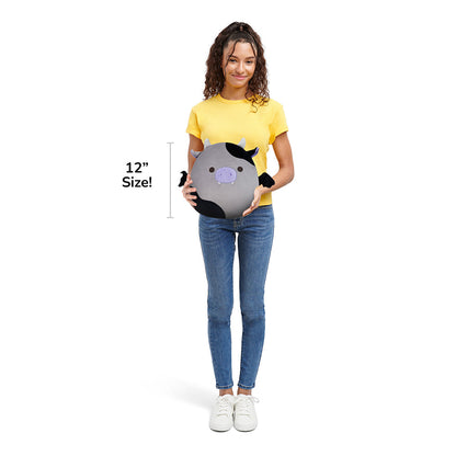 Squishmallows Sale | 12" Bridgette the Grey and Black Cow Bat | Jazwares