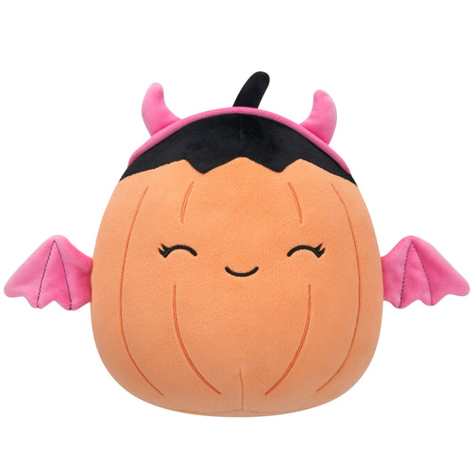 Squishmallows Trusted | 8" Margie the Pastel Orange Pumpkin in Pink Devil Costume | Jazwares
