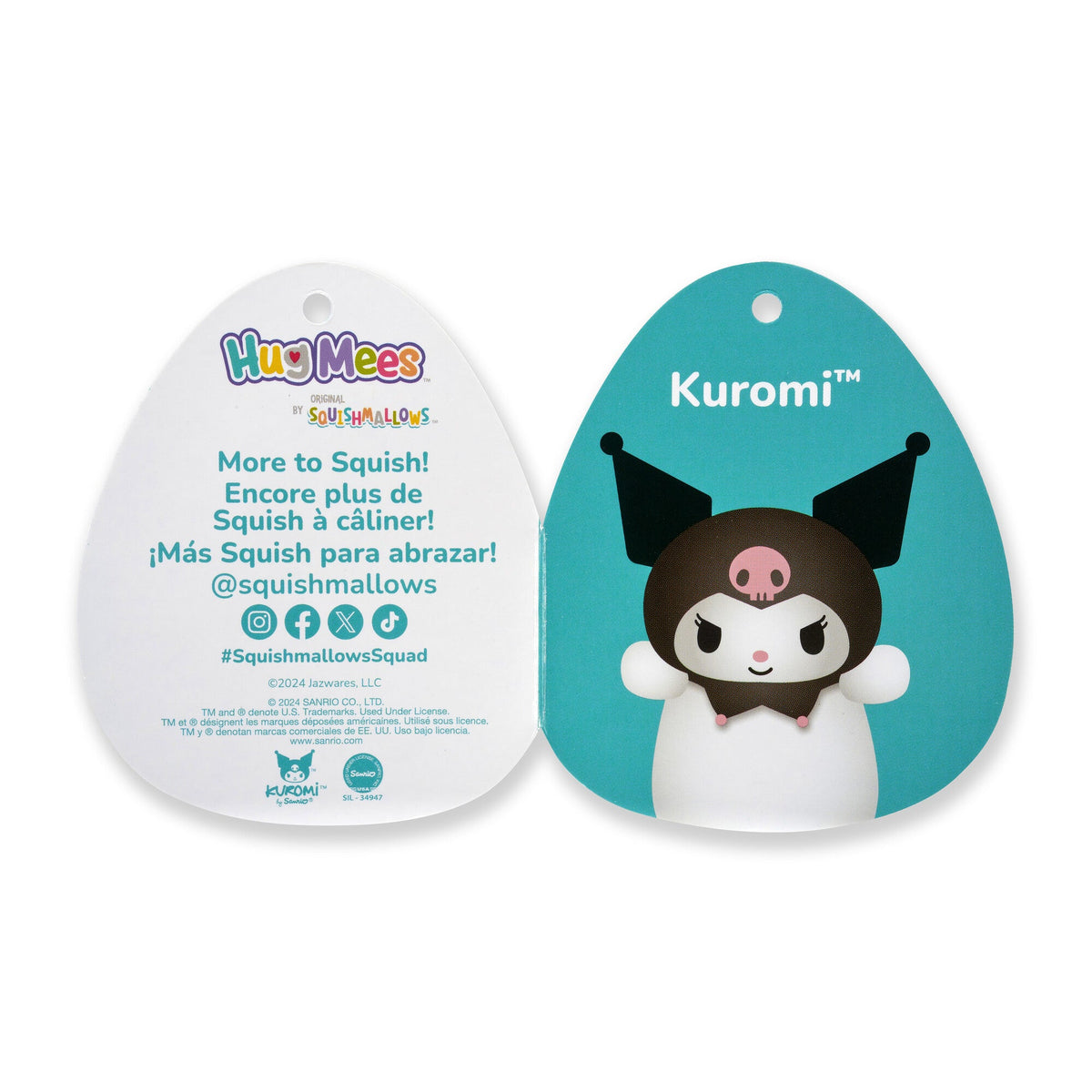 Squishmallows Value | Hello Kitty and Friends 10-Inch Kuromi HugMees | Jazwares