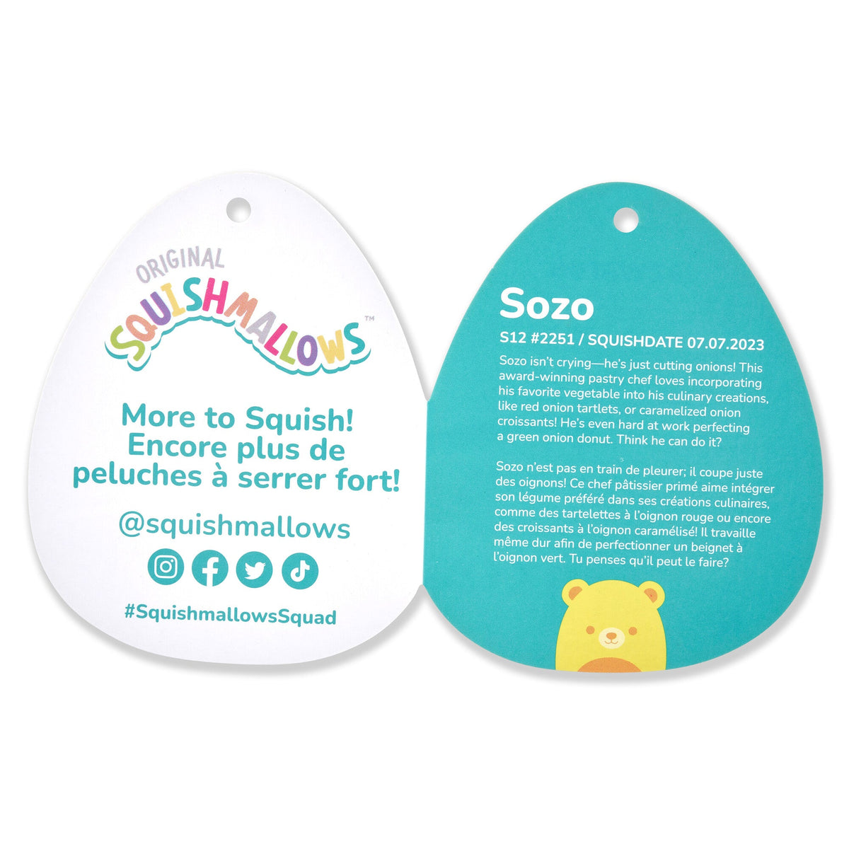 Squishmallows Classic | 12" Sozo the Neon Yellow Bear | Jazwares