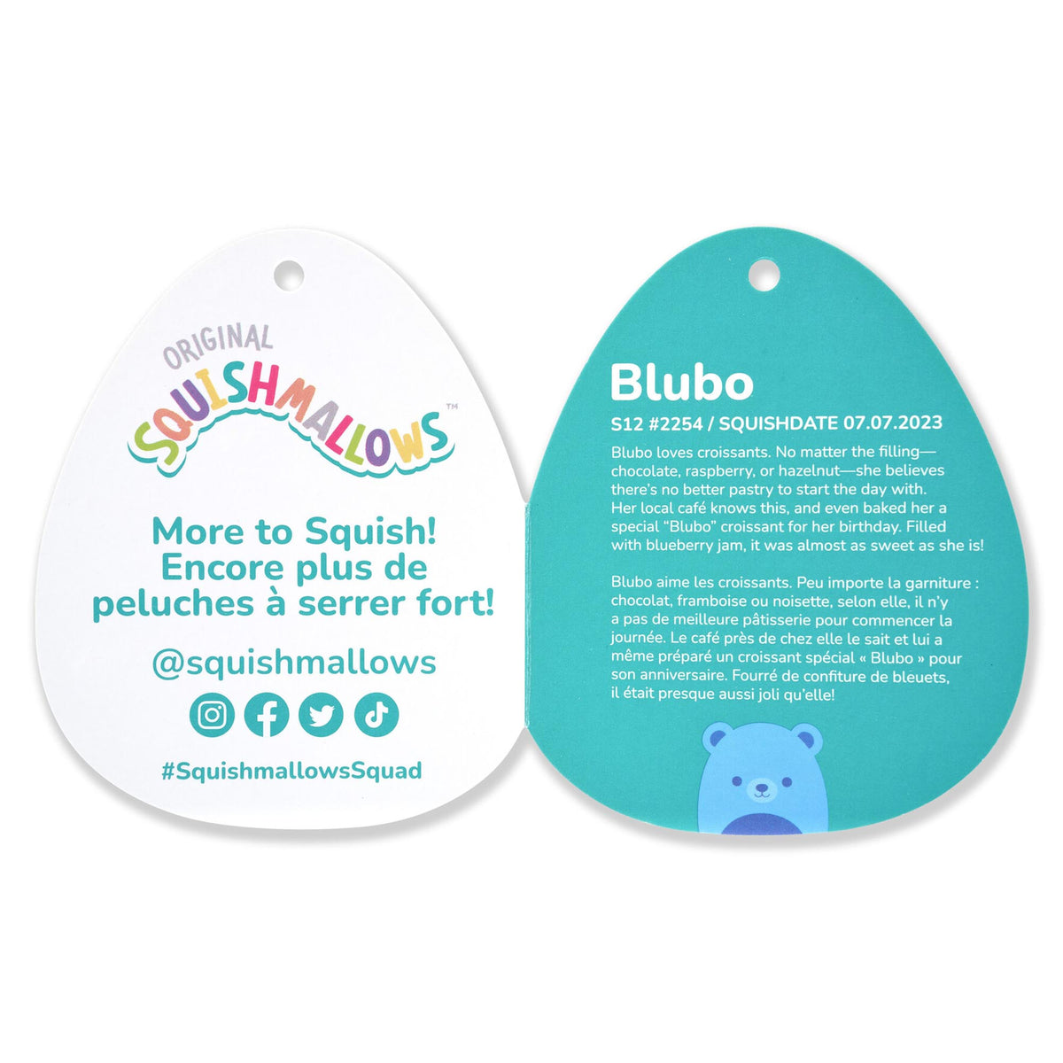 Squishmallows Everyday | 12" Blubo the Neon Blue Bear | Jazwares