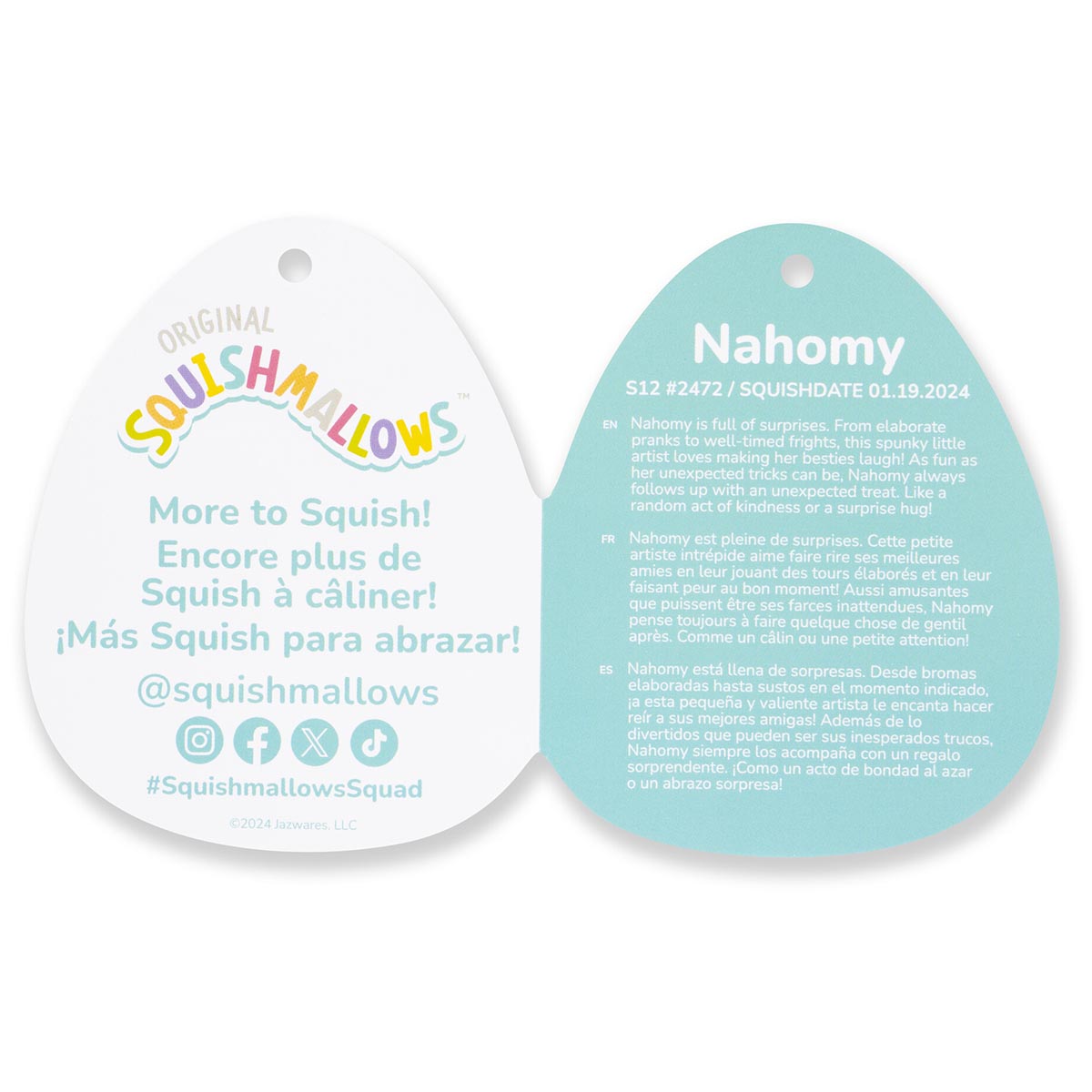 Squishmallows Hot Sale | 12" Nahomy the Lavender Tadpole | Jazwares
