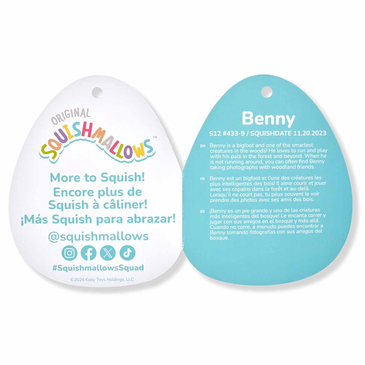 Squishmallows New | 12" Benny the Bigfoot With Scarf | Jazwares