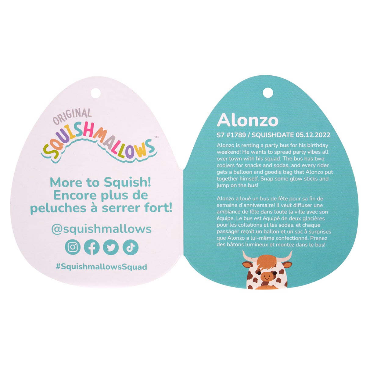 Squishmallows Special Offer | Alonzo the Brown Spotted Highland Cow | Jazwares