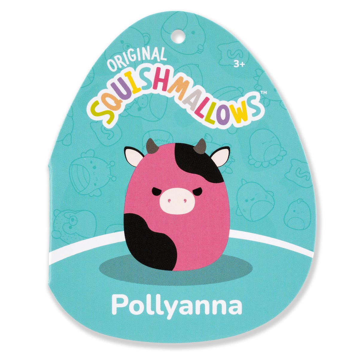 Squishmallows Popular | 8" Pollyanna the Black and Pink Cow | Jazwares