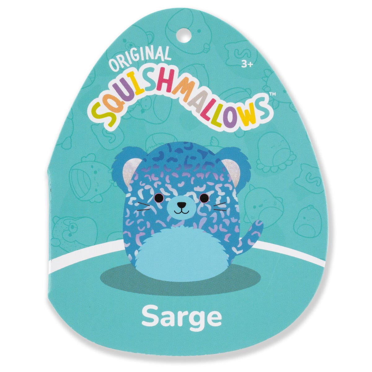 Squishmallows Value | 8" Sarge the Blue Jaguar with Iridescent Spots | Jazwares