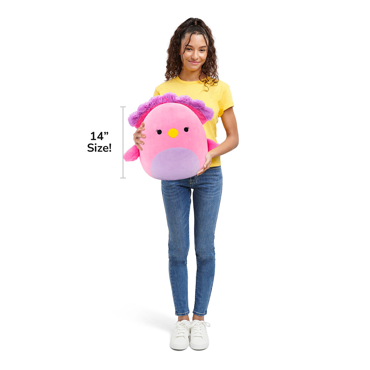 Squishmallows Sale | 14" Sweetpea the Pink and Purple Peacock | Jazwares