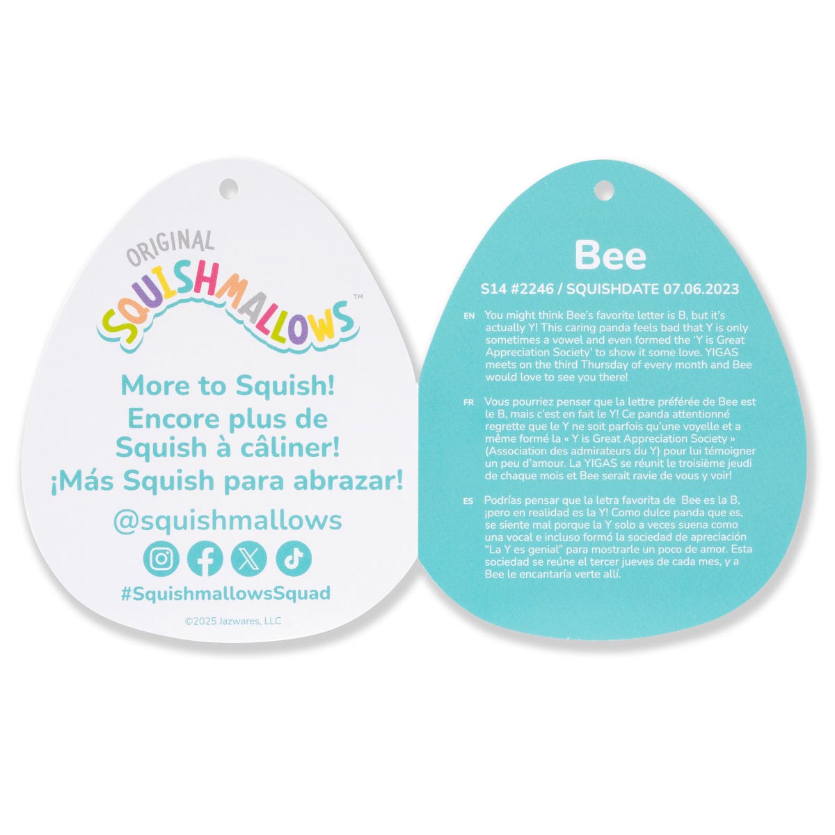 Squishmallows Best Seller | 14" Bee the Peach Velvet Panda | Jazwares